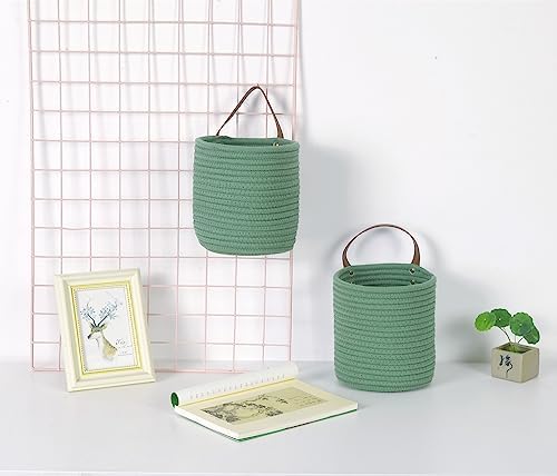 2 pcs Small Wall Hanging Storage Baskets, wall decor organizer, 6.3” × 7" - Image 4