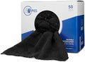 Black Microfiber Shop Towels | MWipes Reusable Shop Rags | 50 Rags in a Box | by MicrofiberWholesale