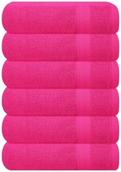GLAMBURG Ultra Soft 6-Piece Hand Towel Set 16x28-100% Ringspun Cotton by GLAMBURG