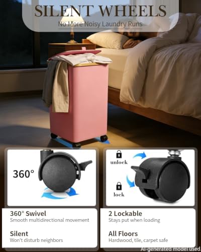 Laundry Hamper with Wheels, 75L Rolling Laundry Basket, Removable Inner Bag - Image 4