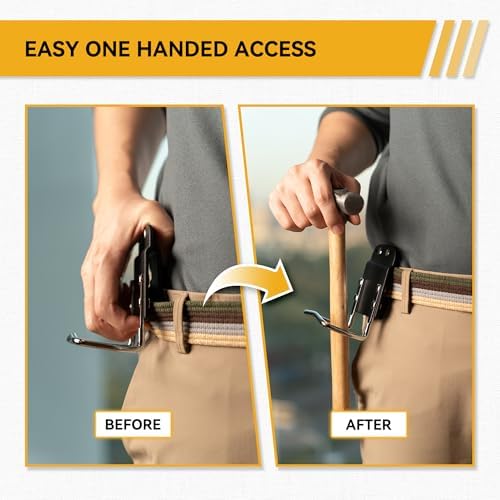 Heavy-Duty Tape Measure and Hammer Holder, Low-Profile Drill Belt Clip & Hammer - Image 5