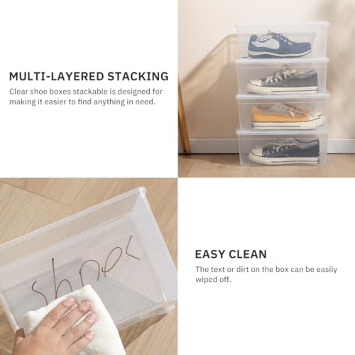 12 Pack 6Qt Shoe Storage Box Clear Plastic Storage box - Image 3