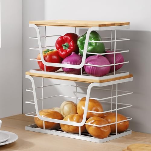 ALOCEO 2 Pack Potato and Onion Storage Bins, Large Trash Bag Holder Under Sink - Image 2