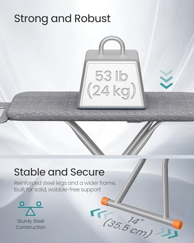 SONGMICS Ironing Board, with Stable Iron Rest, 43 x 13 Inches - Image 4