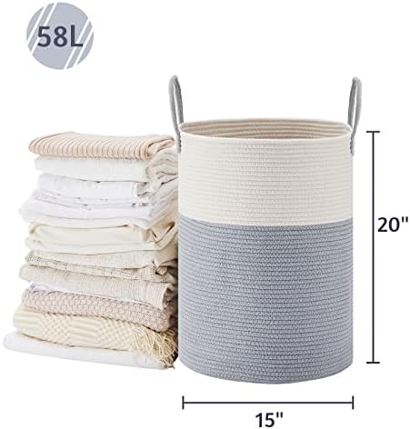 VIPOSCO 58L Tall Woven Laundry Basket Hamper - Image 5
