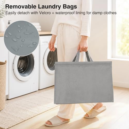 STO STO 4-Tier Vertical Rolling Laundry Hamper, Removable Bags - Image 5