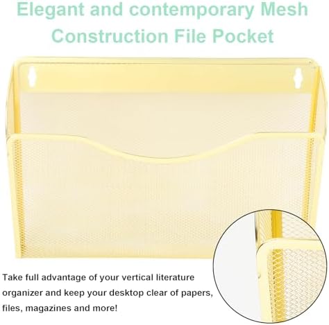 EASEPRES 3 Single Pocket Mesh Hanging File Organizer, Vertical Wall Mounted - Image 3