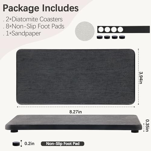 NiuYichee 2Pcs Stone Soap Trays Water Absorbing Diatomite Coaster - Image 3