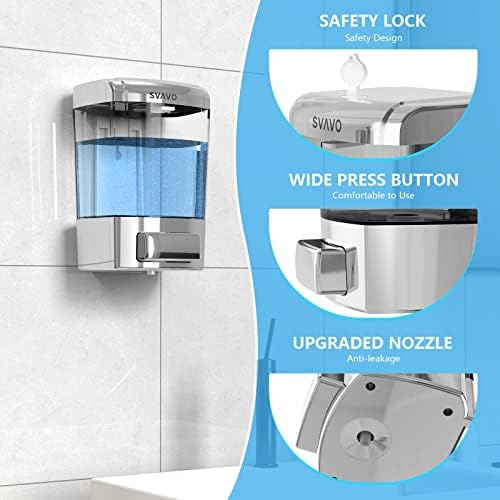 SVAVO Wall Mounted Soap Dispenser Kitchen Bathroom Manual Soap Dispenser - Image 4