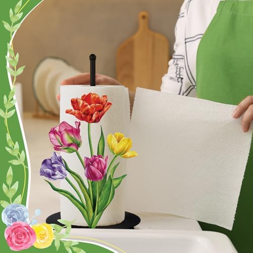 MorningRo Flower Paper Towel Holder Countertop Tulip Kitchen Decor and - Image 5