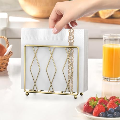 Gold Metal Napkin Holder for Table - Image 6