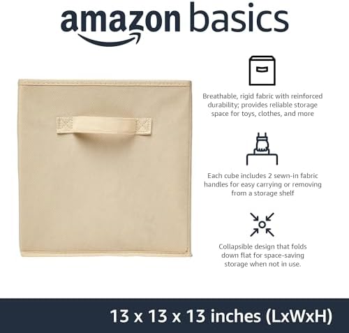 Amazon Basics Collapsible Fabric Storage Cube Bins Organizer - Image 2