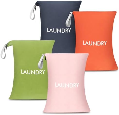 WiseBoy 4 Pack Dirty Laundry Travel Bag, Nylon Travel Dirty Clothes Bag by WiseBoy