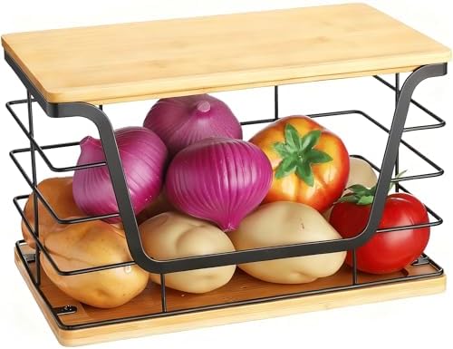 ALOCEO Large Wire Basket for Kitchen Pantry, Stainless Steel Kitchen Counter - Image 4