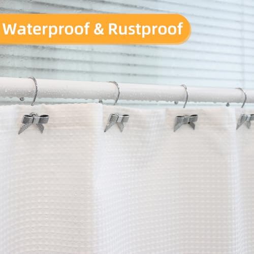 Decorative Shower Curtain Hooks, Luxury Bowknot Shower Curtain Rings, Modern - Image 4