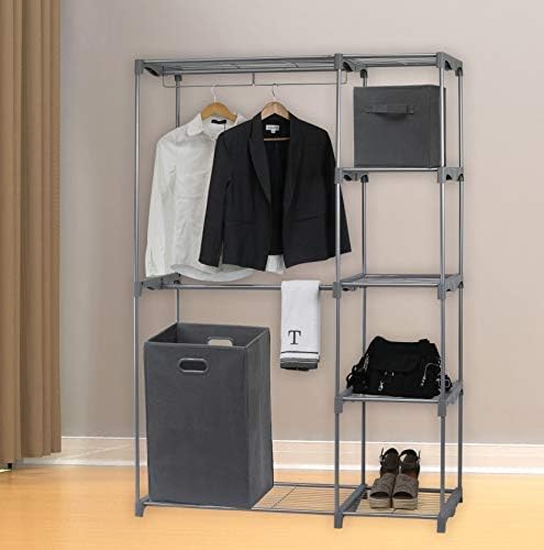 Simple Houseware Foldable Closet Laundry Hamper Basket, Dark Grey - Image 5