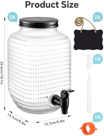 NiHome 2 Pack Glass Laundry Detergent Dispensers, 4L Glass Jars - Image 3