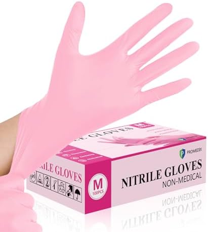 PROMEDIX P Nitrile Disposable Gloves, 4mil-100 Count, Gloves Disposable Latex by PROMEDIXP