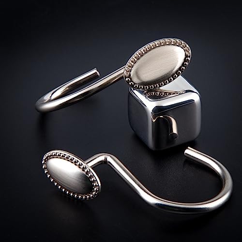 Brushed Nickel Shower Curtain Hooks - Image 2
