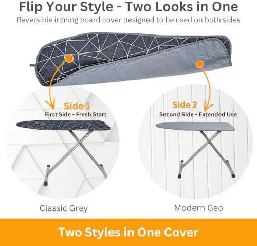 SAVUK Ironing Board Cover and Pad Dual Side X2 Lifetime Double Using Heavy Duty - Image 3