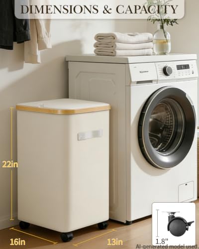 Laundry Hamper with Wheels, 75L Rolling Laundry Basket, Removable Inner Bag - Image 2