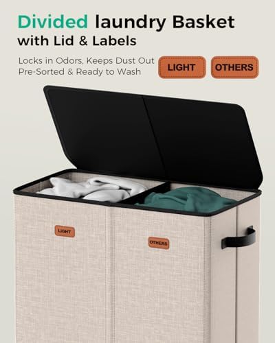 150L 2-Section Laundry Hamper - Image 4