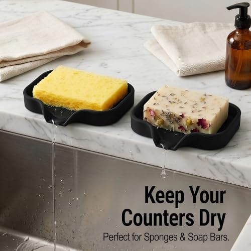 Zulay Kitchen Small Silicone Sponge Holder – Space-Saving Sink Organizer Tray - Image 3
