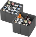 SpaceAid Shoe Organizer for Closet, 2 Pack Foldable Shoe Storage Containers by SpaceAid