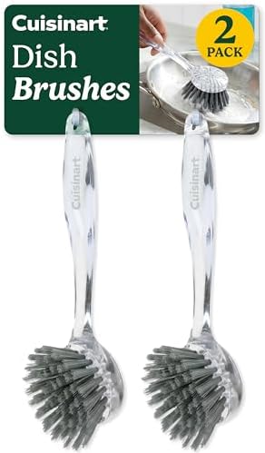 Cuisinart Dish Brush with Handle, 2 Pack, Firm Bristles by BestBrands