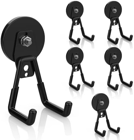 Magnetic Utility Hooks Heavy Duty, 6 Pack 2.6in Large Strong Magnet Utility by RIAUOR