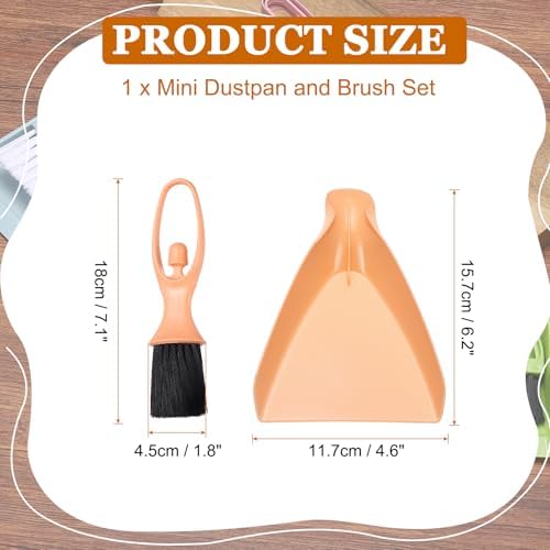uxcell 2 Pcs Mini Dustpan and Brush Set, Small Broom and Dustpan Set - Image 2