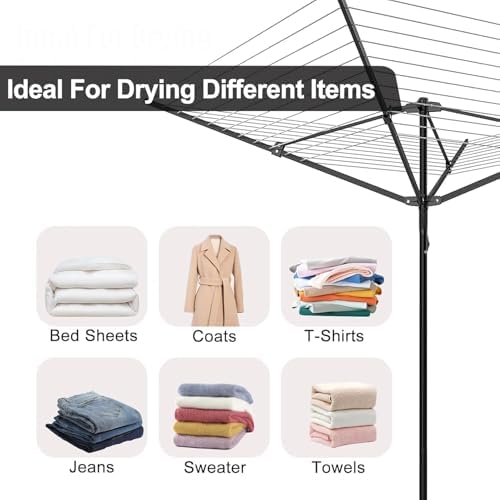 Heavy Duty Outdoor Umbrella Drying Rack, 12 Lines - Image 3