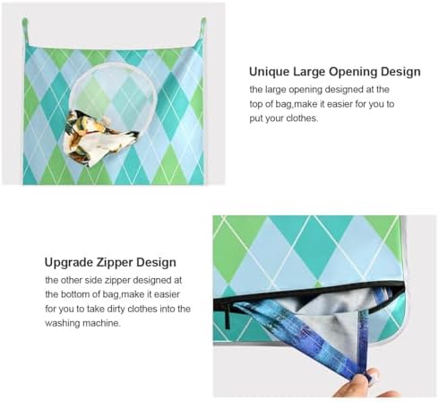 1PC Hanging Laundry Hamper Bag Over the Door Laundry Hamper Wall Hamper Large - Image 4
