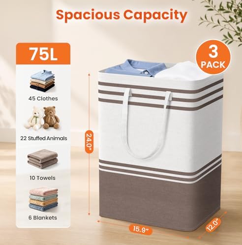 TranquilRelax 3-Pack Laundry Basket, Laundry Hamper - Image 2