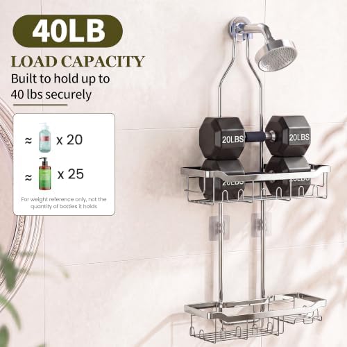 Adjustable Shower Caddy Hanging Rustproof: Tool-free Height Adjustment - Image 5