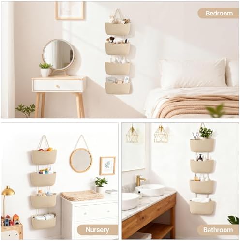 Dahey Over The Door Hanging Basket Storage 4-Tier Woven Wall Basket - Image 7