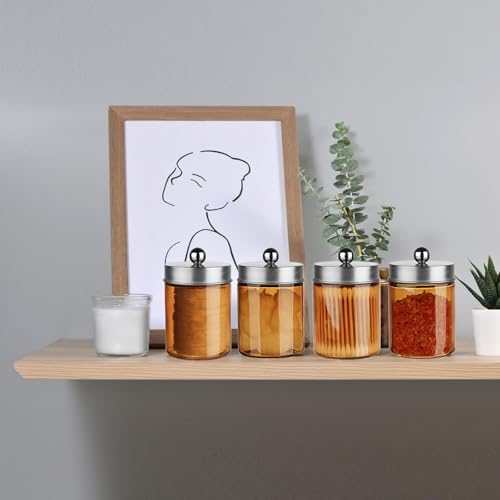 3 Pack Apothecary Jar Canisters Bathroom Vanity Organizer - Image 5