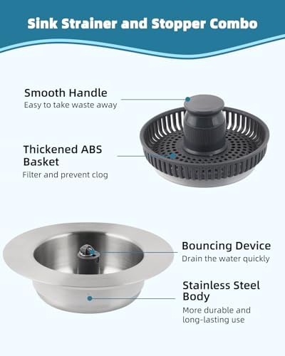 Universal 3 in 1 Kitchen Sink Stopper Strainer - Image 6