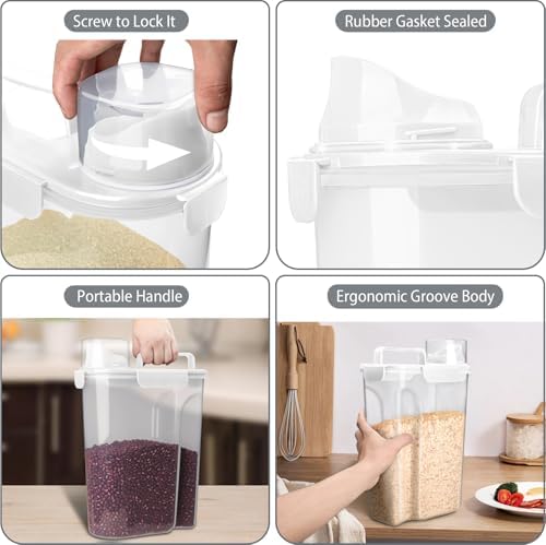 Komzon Rice Container, Airtight Rice Storage Container 10lb, Cereal Containers - Image 5