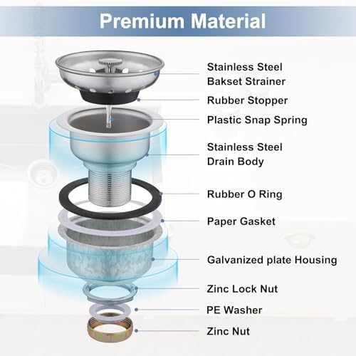 ZM Deep Locking Kitchen Sink Basket Strainer - Image 2