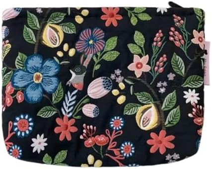 Embroidery Makeup Bags for Women, Floral Cosmetic Pouch Latge Purse by SxoSyo