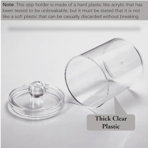 WEISHI 6 Pack Qtip Holder Dispenser -Cotton Ball, Round Pads, Small Clear - Image 7