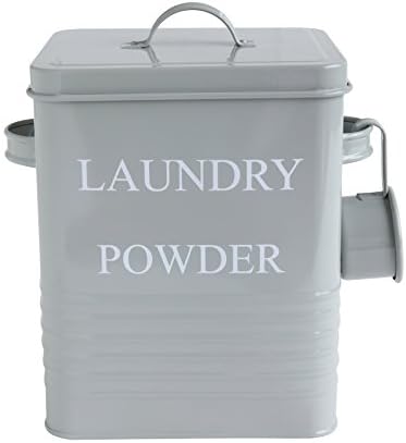 Bloomingville 3 Piece Grey Metal Laundry Powder Container - Image 2