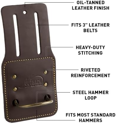 OX Tools Leather Tool Holsters & Pouches – Hammer, Tape Measure, Utility & - Image 2