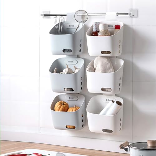 LeleCAT Plastic Hanging Basket Kitchen Storage organizer, Basket - Image 3