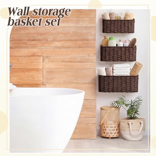 3 Pcs Wall Hanging Baskets, Paper Cord - Image 6