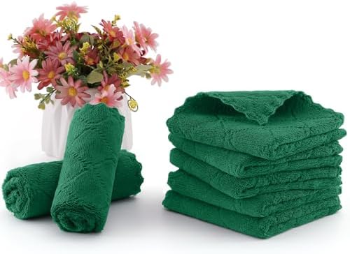 Homaxy 12 Pack Super Soft & Absorbent Dish Cloths, Dark Green - Image 6