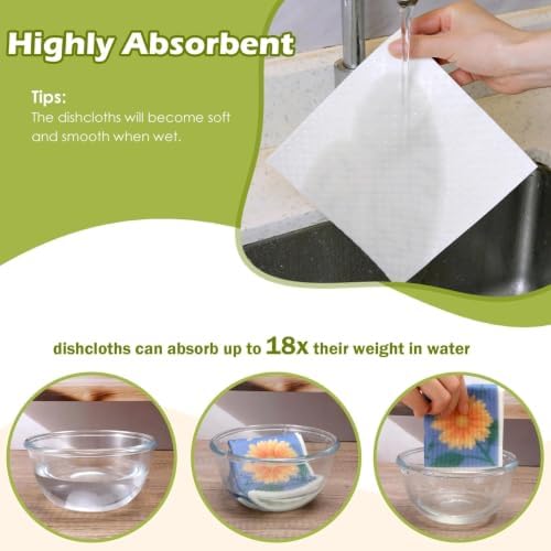 6 Pcs Swedish Paper Cloths for Kitchen, Reusable Paper Towels Washable - Image 4