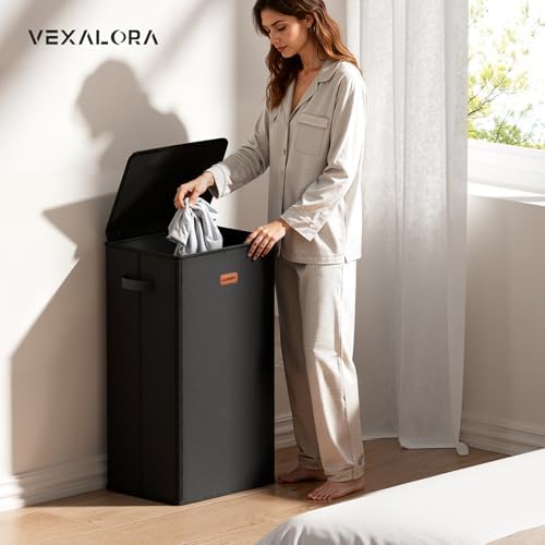 100L Laundry Hamper with Lid, Large Clothes Hampers with Removable Bag - Image 2