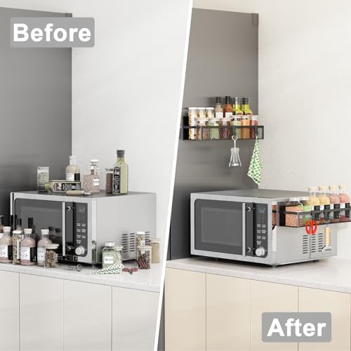 Aufworld Magnetic Spice Rack for Refrigerator, 2 Pack Magnetic Shelf, Fridge - Image 7